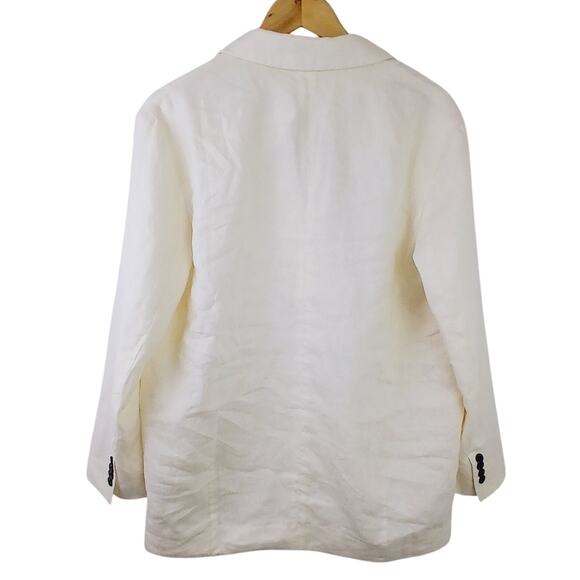 Everlane SZ 2 The Linen Double Breasted Blazer Bone European Flax NWT - Picture 7 of 7